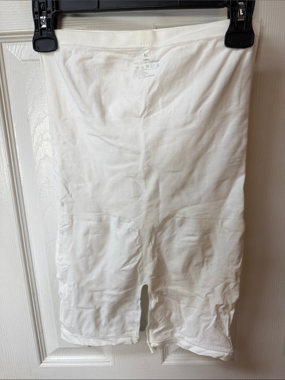 Women's White High-Waist Stretch Shaping Shorts